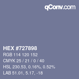 Color code: HEX #727898 | qconv.com