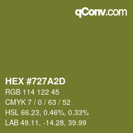Color code: HEX #727A2D | qconv.com