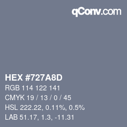 颜色代码: HEX #727A8D | qconv.com