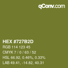 颜色代码: HEX #727B2D | qconv.com