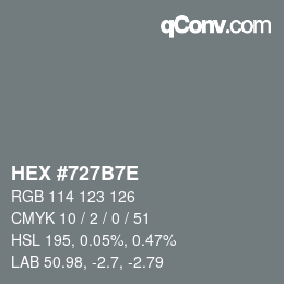 Color code: HEX #727B7E | qconv.com