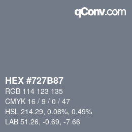 Color code: HEX #727B87 | qconv.com