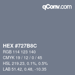 Color code: HEX #727B8C | qconv.com