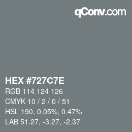 Color code: HEX #727C7E | qconv.com