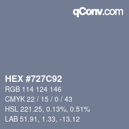Color code: HEX #727C92 | qconv.com