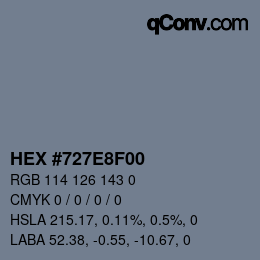 Color code: HEX #727E8F00 | qconv.com