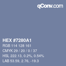 Código de color: HEX #7280A1 | qconv.com