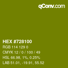 カラーコード: HEX #728100 | qconv.com