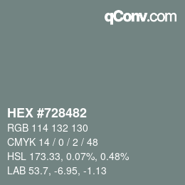 Color code: HEX #728482 | qconv.com