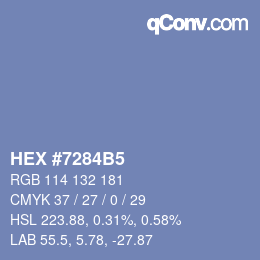 Color code: HEX #7284B5 | qconv.com