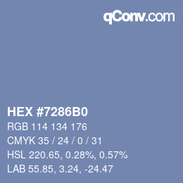 Color code: HEX #7286B0 | qconv.com