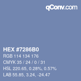 Color code: HEX #7286B0 | qconv.com