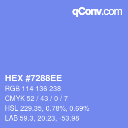Color code: HEX #7288EE | qconv.com