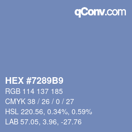 Color code: HEX #7289B9 | qconv.com