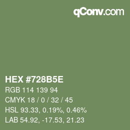 Código de color: HEX #728B5E | qconv.com