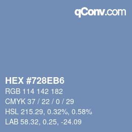 カラーコード: HEX #728EB6 | qconv.com