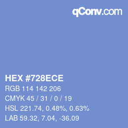 Color code: HEX #728ECE | qconv.com