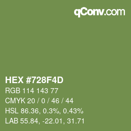 颜色代码: HEX #728F4D | qconv.com
