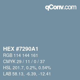 カラーコード: HEX #7290A1 | qconv.com