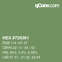 Color code: HEX #729361 | qconv.com