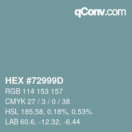 Color code: HEX #72999D | qconv.com