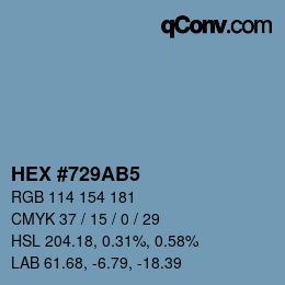 Color code: HEX #729AB5 | qconv.com