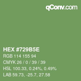 Código de color: HEX #729B5E | qconv.com
