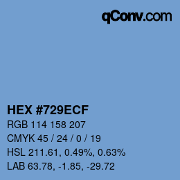 颜色代码: HEX #729ECF | qconv.com