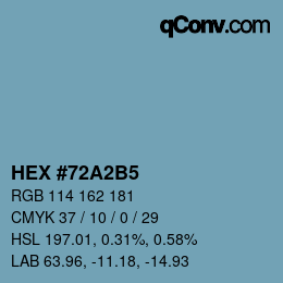 カラーコード: HEX #72A2B5 | qconv.com