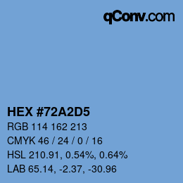 カラーコード: HEX #72A2D5 | qconv.com