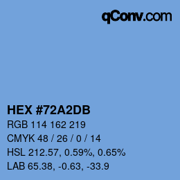 Color code: HEX #72A2DB | qconv.com