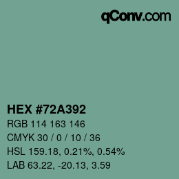 Color code: HEX #72A392 | qconv.com