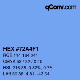 カラーコード: HEX #72A4F1 | qconv.com