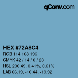 Color code: HEX #72A8C4 | qconv.com