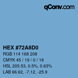 Color code: HEX #72A8D0 | qconv.com