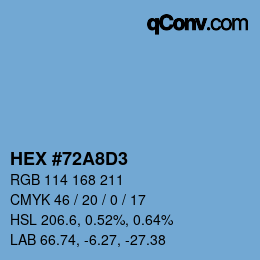 Color code: HEX #72A8D3 | qconv.com