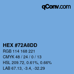 Color code: HEX #72A8DD | qconv.com