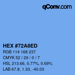 カラーコード: HEX #72A8ED | qconv.com