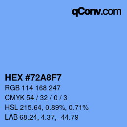 Color code: HEX #72A8F7 | qconv.com
