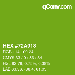 Color code: HEX #72A918 | qconv.com
