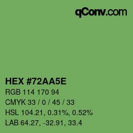 Color code: HEX #72AA5E | qconv.com