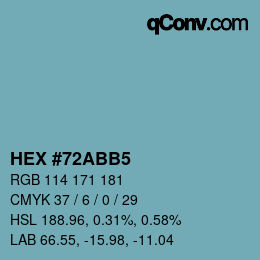 カラーコード: HEX #72ABB5 | qconv.com