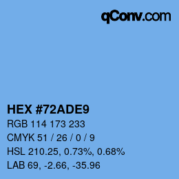 Color code: HEX #72ADE9 | qconv.com