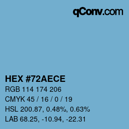 Farbcode: HEX #72AECE | qconv.com