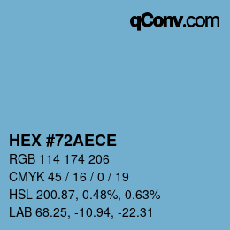 カラーコード: HEX #72AECE | qconv.com