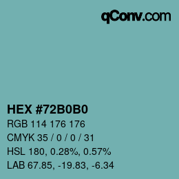 Color code: HEX #72B0B0 | qconv.com