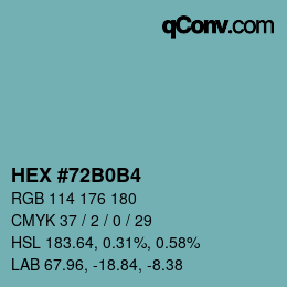 Color code: HEX #72B0B4 | qconv.com