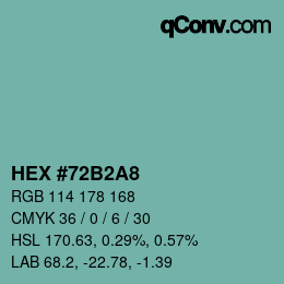 Color code: HEX #72B2A8 | qconv.com