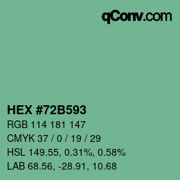 カラーコード: HEX #72B593 | qconv.com