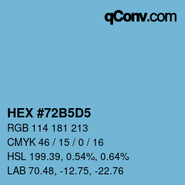 颜色代码: HEX #72B5D5 | qconv.com